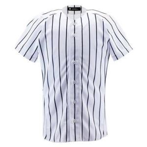 DESCENTE(デサント) フルオープンシャツ (ワイドストライプ) DB-6000 Sホワイト×...