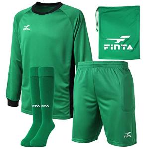 [フィンタ] FINTA サッカー フットサル 大人用 ゴールキーパー ウェア ３点セット 収納バッグ付き FT5982 (3100) グリーン Ｏ｜montaukonline