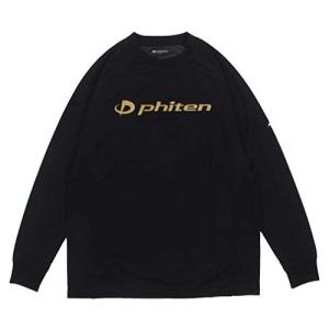 phiten(ファイテン) RAKUシャツ SPORTS (SMOOTH DRY) 長袖 ブラック/金ロゴ S｜montaukonline