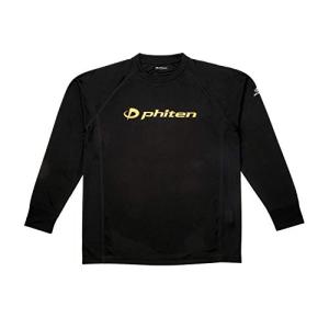 phiten(ファイテン) RAKUシャツ SPORTS (SMOOTH DRY) 長袖 ブラック/金ロゴ 2XO｜montaukonline