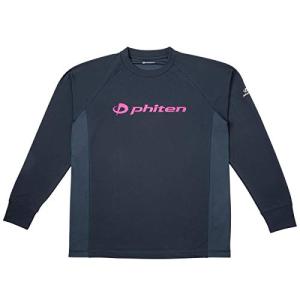 phiten(ファイテン) RAKUシャツ SPORTS (SMOOTH DRY) 長袖 ネイビー/ピンクロゴ S｜montaukonline