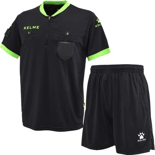 [KELME] ユニセックス 半袖レフェリースーツ 010 サッカー 審判用品 ブラック×ネオングリ...