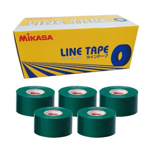 ミカサ(MIKASA) ラインテープ 緑 ビニール (伸びるタイプ) 幅40mm×25ｍ×5巻入 L...
