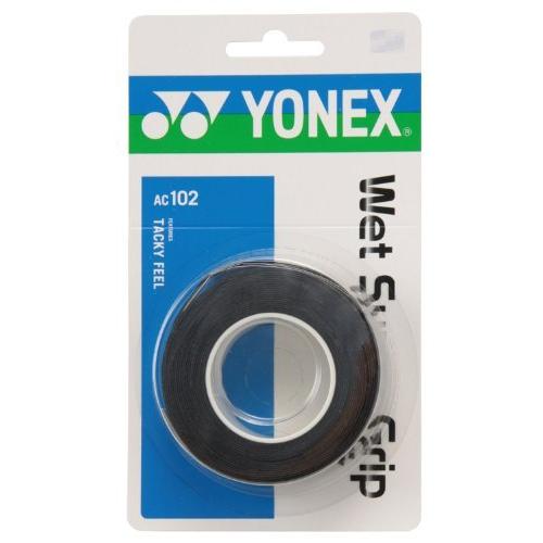 ヨネックス(YONEX) グリップテープ ウェットスーパーグリップ (3本入り) AC102 ブラッ...
