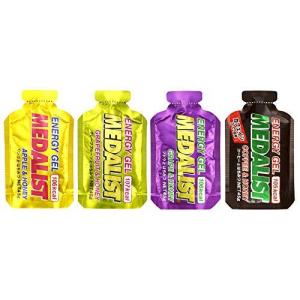 MEDALIST メダリスト エネルギージェルお試し4味4本セット(リンゴ×1、ブドウ×1、グレープフルーツ×1、コーヒー×1)