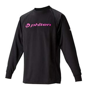 phiten(ファイテン) RAKUシャツ SPORTS 吸汗速乾 長袖 ブラック/ピンクロゴ