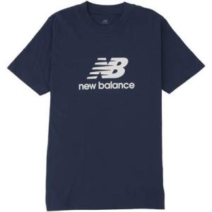 [ニューバランス] メンズ 半袖Tシャツ Stacked Logo ショートスリーブTシャツ (MT41502) MT41502(NNY) M｜montaukonline