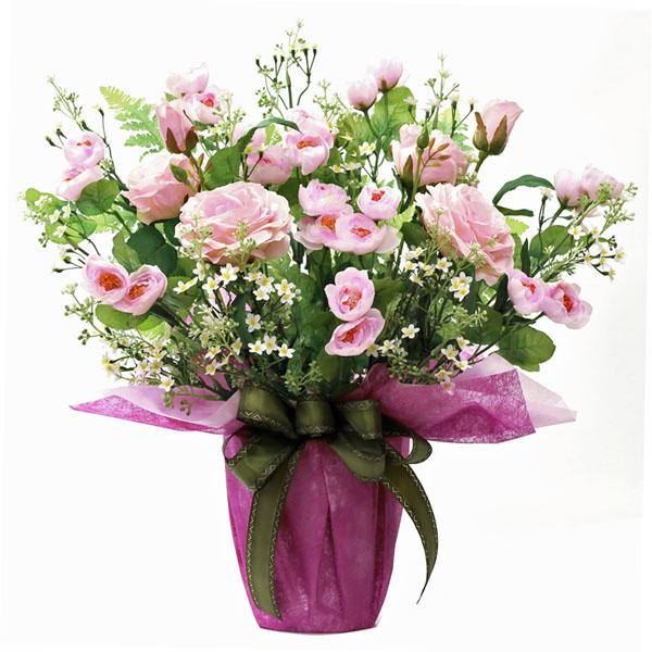 アートフラワー 造花 光触媒 造花 インテリア　光の楽園 アイスルピンク あすつく・条件付