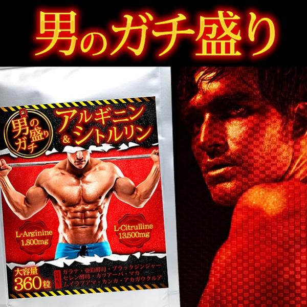 男のガチ盛りアルギニン&amp;シトルリン 360粒 約6か月分 送料無料（ヤマトネコポス・ポスト投函・日時...