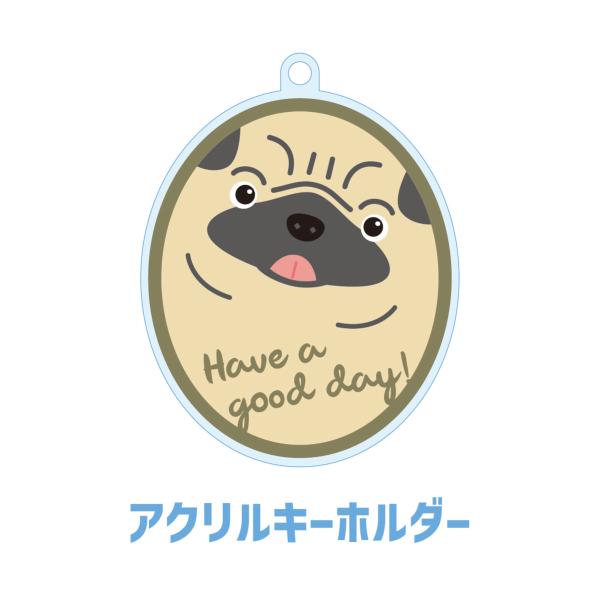 パグ かわいい キーホルダー アクリル 犬 イヌ グッズ オリジナルイラスト プレゼント 贈り物 記...