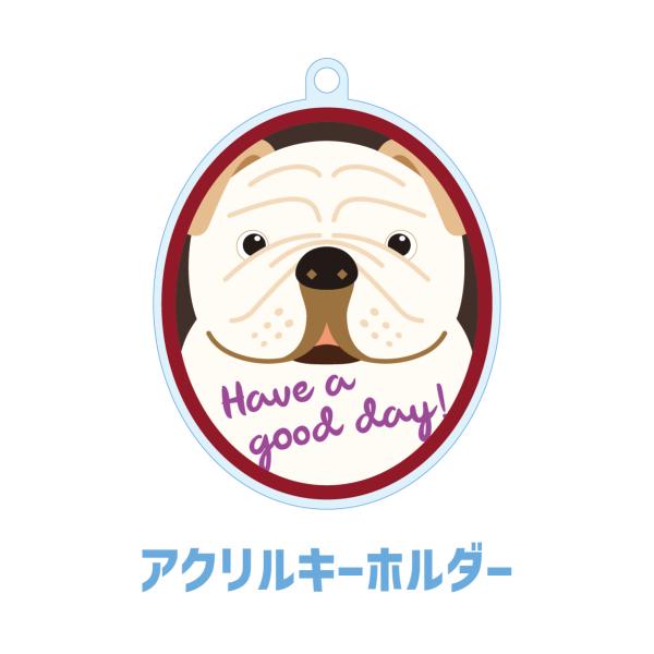 ブルドッグ かわいい キーホルダー アクリル 犬 イヌ グッズ オリジナルイラスト プレゼント 贈り...