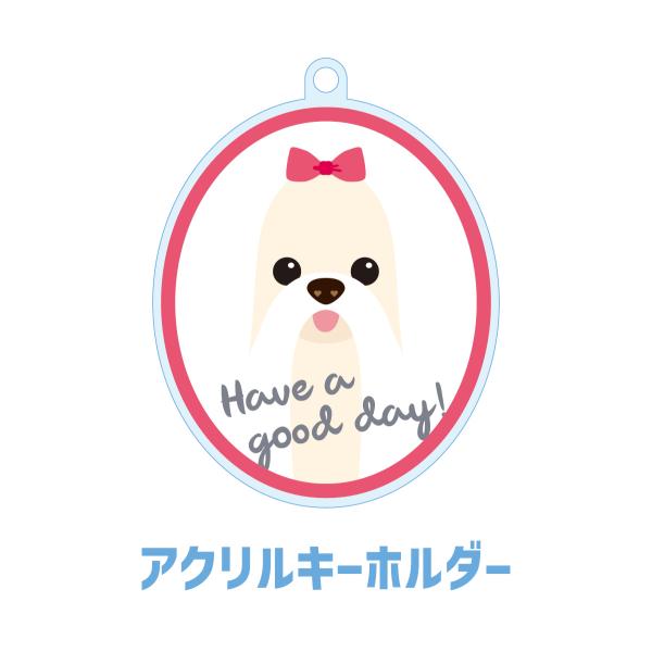 マルチーズ かわいい キーホルダー アクリル 犬 イヌ グッズ オリジナルイラスト プレゼント 贈り...