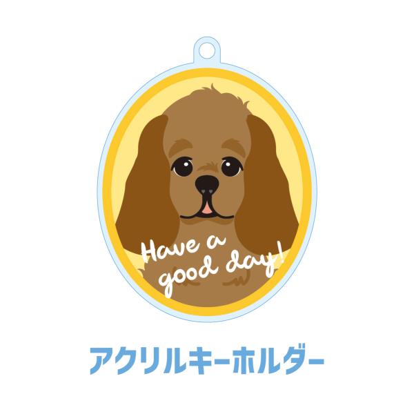 アメリカンコッカースパニエル かわいい キーホルダー アクリル 犬 イヌ グッズ オリジナルイラスト...