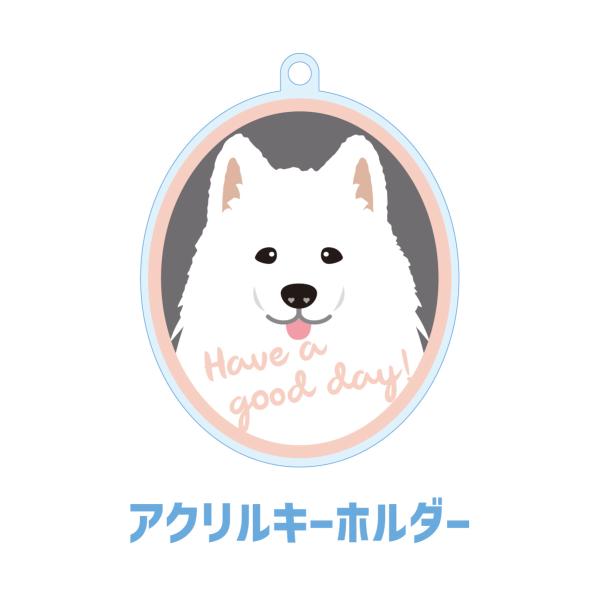 サモエド かわいい キーホルダー アクリル 犬 イヌ グッズ オリジナルイラスト プレゼント 贈り物...
