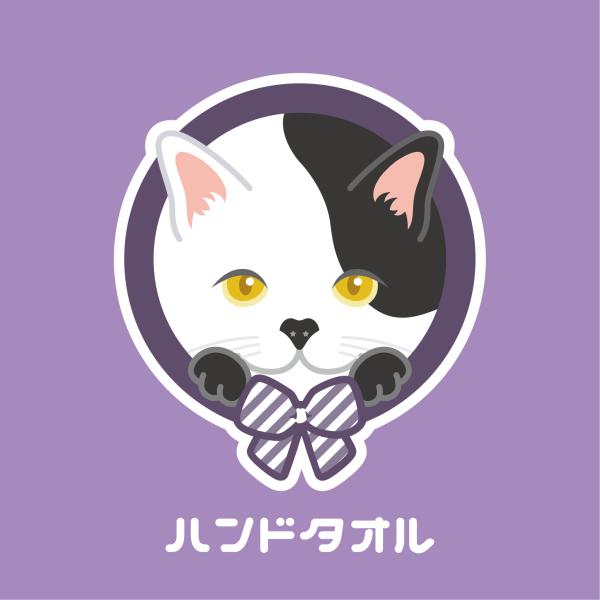 ハンドタオル ブチ 猫 かわいい ハンカチ 動物 おしゃれ プレゼント ペット