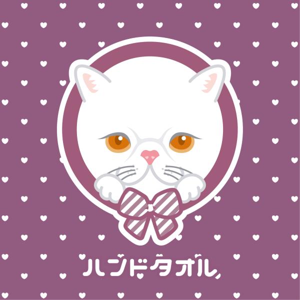 ハンドタオル エキゾチックショートヘア 猫 かわいい ハンカチ 動物 おしゃれ プレゼント ペット