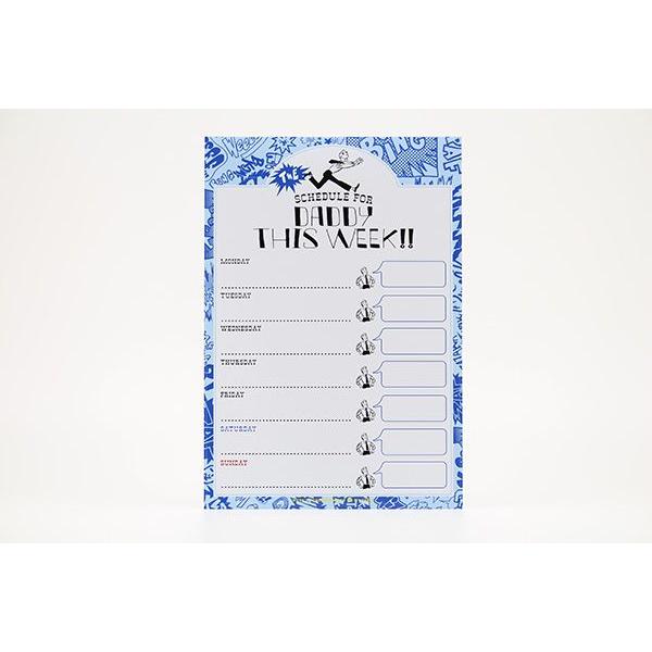 スケジュール　予定表　一週間　ステッカー　お父さん　パパ　書ける　消せる　剥がせる