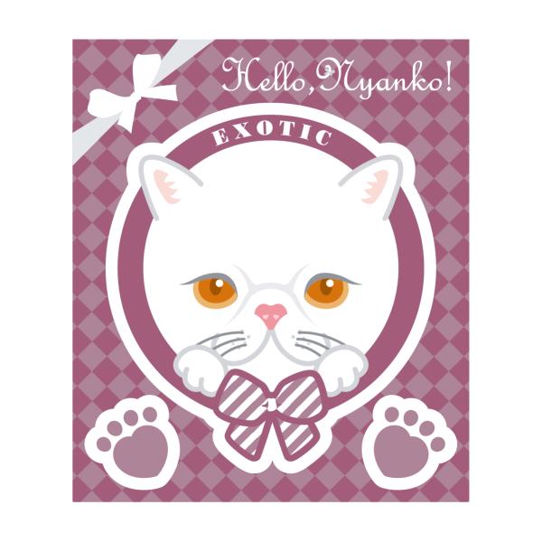 猫 ステッカー エキゾチックショートヘア かわいい 車 玄関 パソコン Hello,Nyanko!