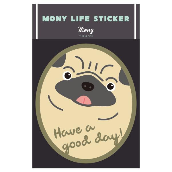 ステッカー　パグ　犬　車　ポスト　玄関　かわいい　わんこ　防犯