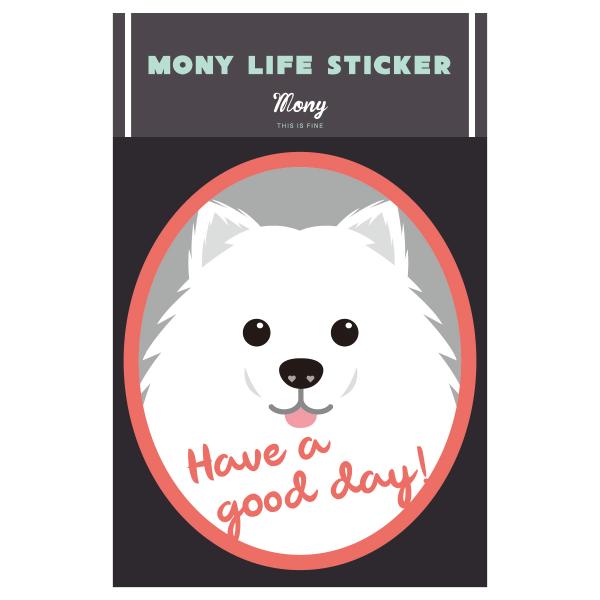 ステッカー　スピッツ　犬　車　ポスト　玄関　かわいい　わんこ　防犯