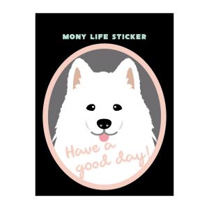 ステッカー　サモエド　犬　車　ポスト　玄関　かわいい　わんこ　防犯
