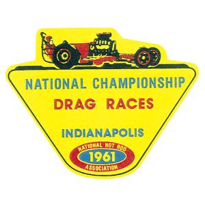 刺繍ワッペン│希少 新品 当時物 正規品│NHRA│CHAMPIONSHIP DRAG RACING ①│全米ホットロッド協会 ホットロッド ステッカー 1962 NHRA WINTERNATIONALS Show & Go