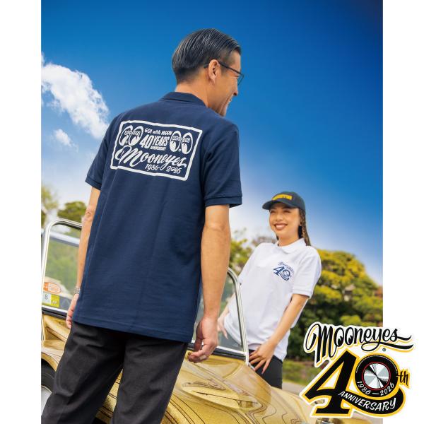 ムーンアイズ MOONEYES 40th Anniv. Plaque Design ポロシャツ