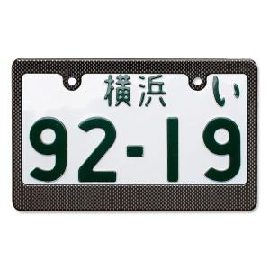 ムーンアイズ バイク ナンバーフレーム モーターサイクル ライセンス フレーム カーボン ファイバー ルック プレーン｜