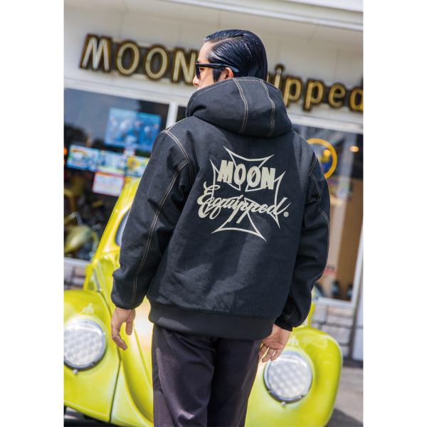 ムーンアイズ Iron Cross デニム フーデッド ジャケット