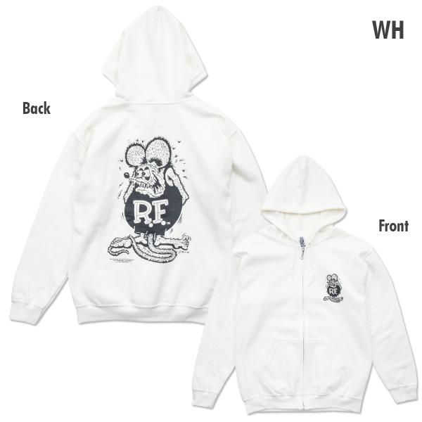 XXLサイズ ラットフィンク Standing Rat Fink Mono ジップ フーディー