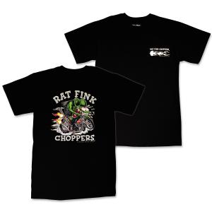 ラット フィンク モンスター Tシャツ "Rat Fink(ラットフィンク)  Chopers" ブラック｜mooneyes