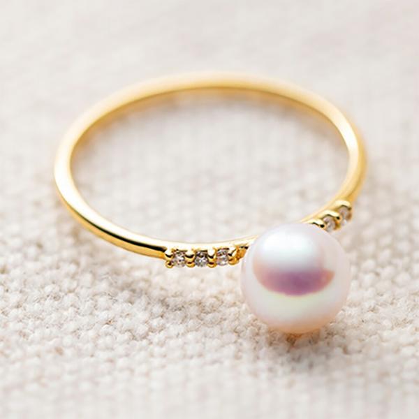[ムーンレーベル 公式] パール リング 指輪 Radiant Gems リング パール K18 レ...