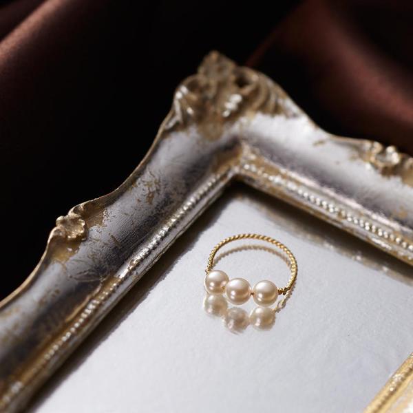 [ムーンレーベル 公式] パール リング 指輪 Triplets パール リング K18 レディース...