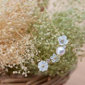 [ムーンレーベル 公式] パール ネックレス Bouquet ペンダント K18 レディース 18金 DES0402BOQ-WH00000