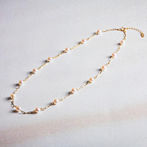 [ムーンレーベル 公式] パール ネックレス 5.0mm アコヤ真珠ペンダント K18・クリップチェ...