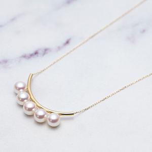 ムーンレーベル 公式] パール ネックレス Link ペンダント K18