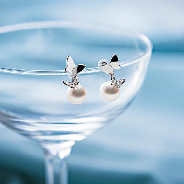 [ムーンレーベル 公式] パール ダイヤモンド ピアス Euphoriaパールピアス Pt900 プ...