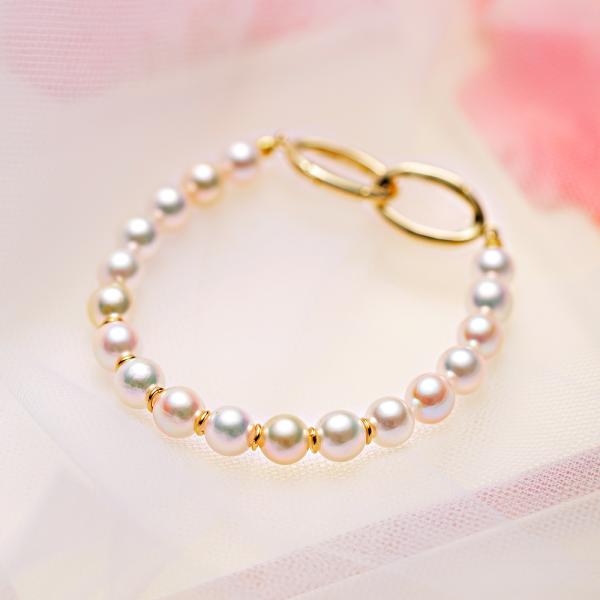 [ムーンレーベル 公式] パール ブレスレット 真珠 ブレスレット 7.0mm Pastel Col...