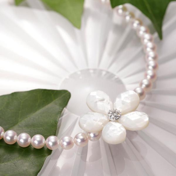 [ムーンレーベル 公式] パールネックレス 真珠母貝 ショートナー Flower ショートナー ・ ...
