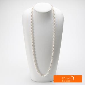 ムーンレーベル 公式] ロング パール ネックレス 2連 あこや真珠 6.5mm