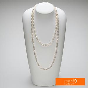 ムーンレーベル 公式] ロング パール ネックレス 2連 あこや真珠 8.0mm