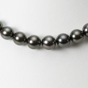 [ムーンレーベル 公式] ブラックパール ネックレス 8-10mm 黒蝶 真珠 ネックレス レディース GB01008O11BK000000