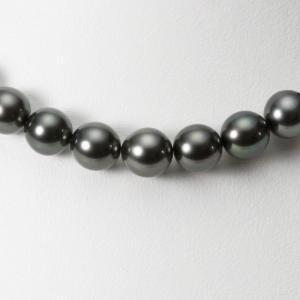 ムーンレーベル 公式] ブラックパール ネックレス 8-10mm 黒蝶 真珠