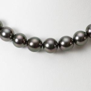 [ムーンレーベル 公式] ブラックパール ネックレス 8-10mm 黒蝶 真珠 ネックレス レディース GB01008O12PC000000