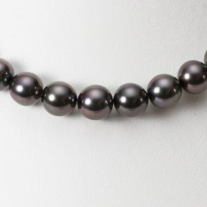 ムーンレーベル 公式] ブラックパール ネックレス 8-10mm 黒蝶 真珠