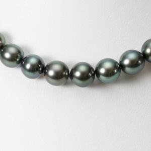ムーンレーベル 公式] ブラックパール ネックレス 8-10mm 黒蝶 真珠 