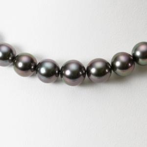 ムーンレーベル 公式] ブラックパール ネックレス 8-10mm 黒蝶 真珠 