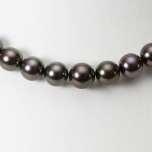 [ムーンレーベル 公式] ブラックパール ネックレス 8-10mm 黒蝶 真珠 ネックレス レディース GB01008R11RB000000