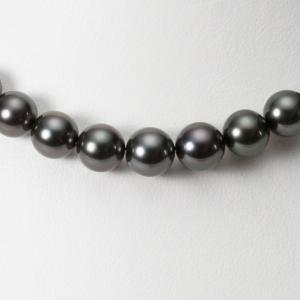 [ムーンレーベル 公式] ブラックパール ネックレス 8-10mm 黒蝶 真珠 ネックレス レディース GB01008R12BK000000