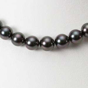 ムーンレーベル 公式] ブラックパール ネックレス 8-10mm 黒蝶 真珠 